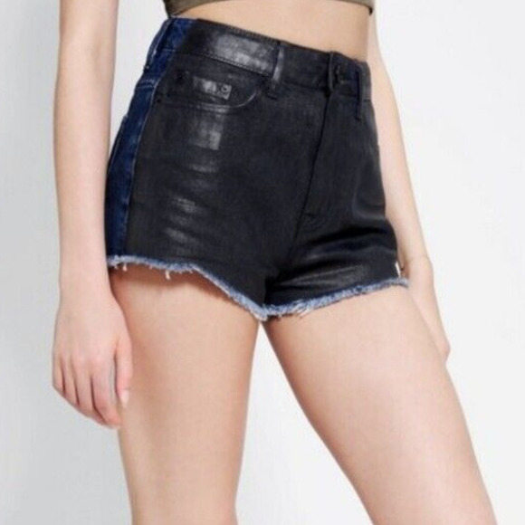 BDG High Rise Dree Cheeky 100% Cotton Coated Denim Cutoff Shorts • Size 27 🗣 - Picture 1 of 4